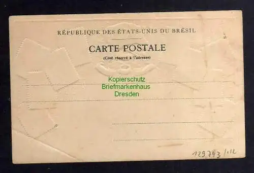 129743 AK Philatelie Postkarte Brasil Brasilien Wappen geprägt um 1905