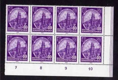 1297 DDR 526 750 Jahre Dresden 1956 postfrisch 8er Block Bogenecke 4