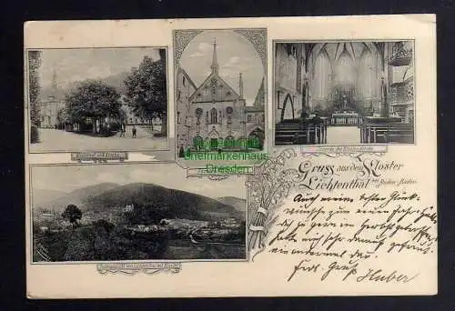 129558 AK Kloster Lichtenthal bei Baden-Baden 1903 Klosterhof Kirche