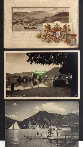 129832 3 AK Tegernsee Wappenprägekarte 1906 Egern Fotokarte 1937 1912