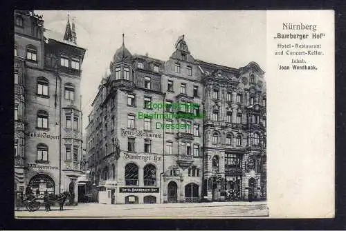 129111 AK Nürnberg Hotel Restaurant Bamberger Hof Jean Wendhack 1906