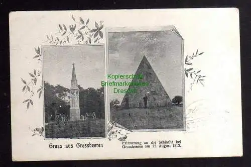 129352 AK Grossbeeren Großbeeren 1910 Denkmal 1813 Schlacht