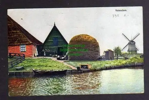 129460 AK Volendam Niederlande Windmühle Mole 1915