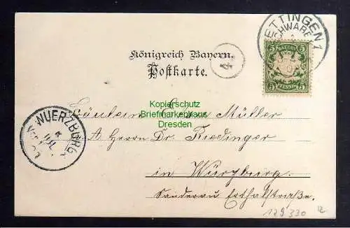 129330 AK Oettingen in Bayern Schwaben Panorama 1903