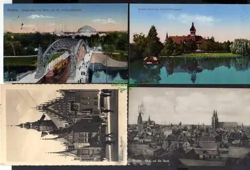 129116 4 AK Breslau Kleinpark Südpark Restaurant Passbrücke 1916 Rathaus 1930