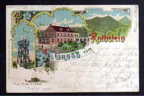 128957 AK Sohland am Rotstein 1900 Litho Gruss vom Rothstein Aussichtsturm