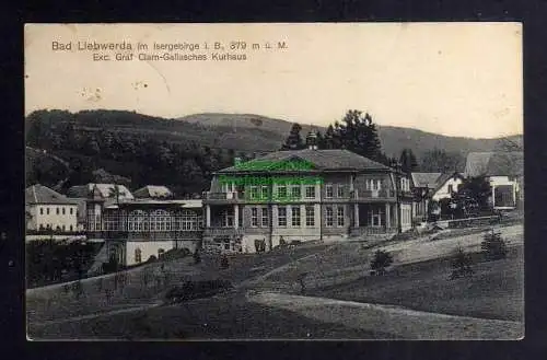 128836 AK Bad Liebwerda 1913 Isergebirge Exc. Gräf. Clam-Gallasches Kurhaus