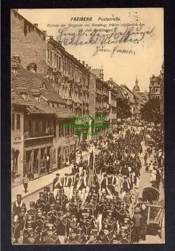 128777 AK Freiberg Poststraße 1912 Parade der Bergleute am Streittag