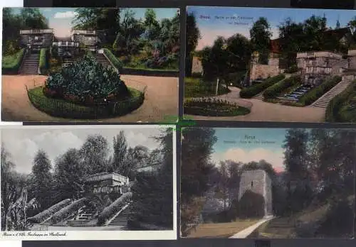 128752 8 AK Riesa Elbe Stadtpark Freitreppe 1919 Stadtmauer Bahnhof Jahna Brücke