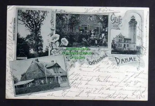 128763 AK Ostseebad Dahme Holstein 1899 Leuchtturm Stamps Waldhalle Dahmeshöved