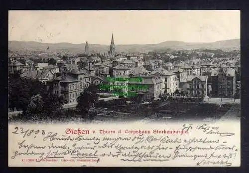 128589 AK Giessen Gießen vom Turm des Corpshaus Starkenburgia 1903