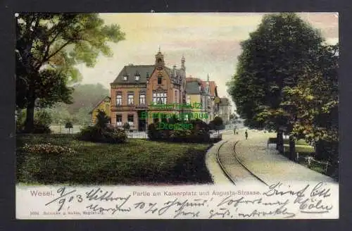 128596 AK Wesel 1903 Kaiserplatz und Augustastrasse