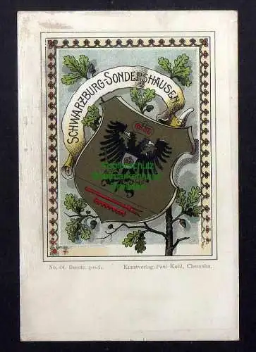 128271 AK Wappenkarte Schwarzburg-Sondershausen um 1900 Kunstverlag Paul Kohl