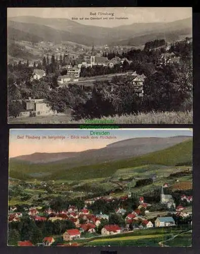 128016 AK Bad Flinsberg 1912 Oberdorf und Hochstein Panorama Kirche 1925