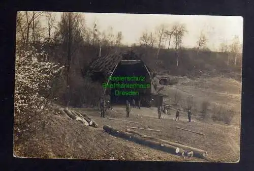 127935 AK Binz Rügen 1923 Fotokarte Scheune Bauern Soldaten Schießstand ???