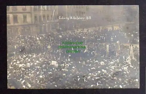 127675 AK Coburg 18. Oktober 1913 Feier Fest Demonstration Völkerschlacht Fotoka