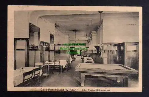 127677 AK Würzburg 1919 Cafe Restaurant Windsor Billardtisch