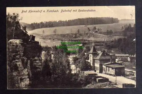 127725 AK Bad Hermsdorf a. Katzbach Schlesien Bahnhof mit Raabendocken