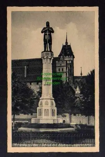 127639 AK Marienburg Wpr. Schloss Abstimmungsdenkmal 1942