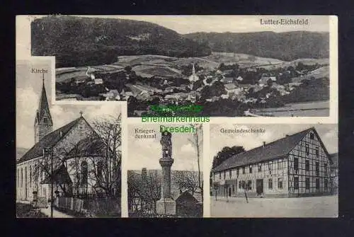 127597 AK Lutter Eichsfeld Kirche Kriegerdenkmal Gasthaus Gemeindeschenke 1933