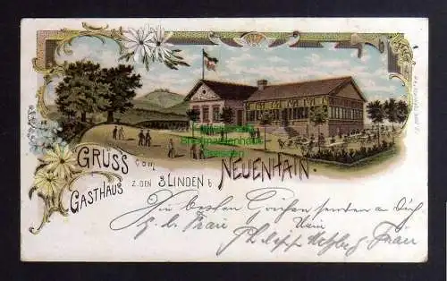 127646 AK Neuenhain Neuental 1900 Litho Gasthaus zu den 3 Linden