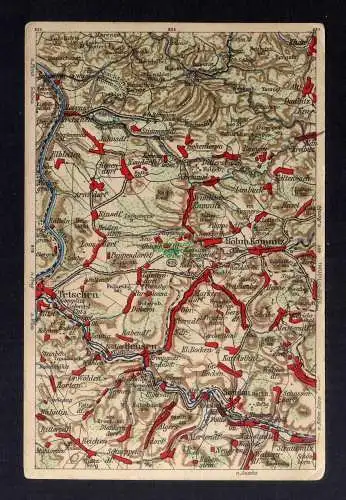 127590 AK Wona Landkarten-AK Böhm. Kamnitz Herrnskretschen Tetschen Sandau