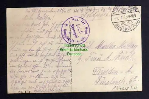 127628 AK Löwen 1915 Belgien Rathaus Peterskirche Feldpost Leuven Louvain