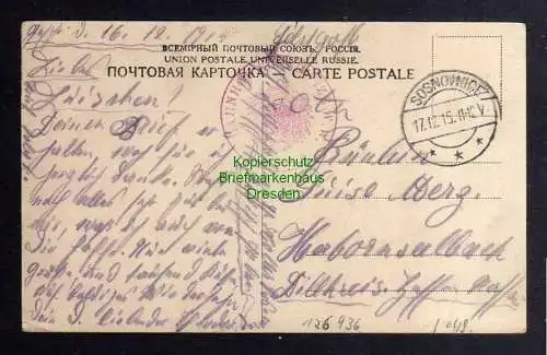 126936 AK Sosnowiec Sosnowitz 1915 Feldpost Ulica Glowna