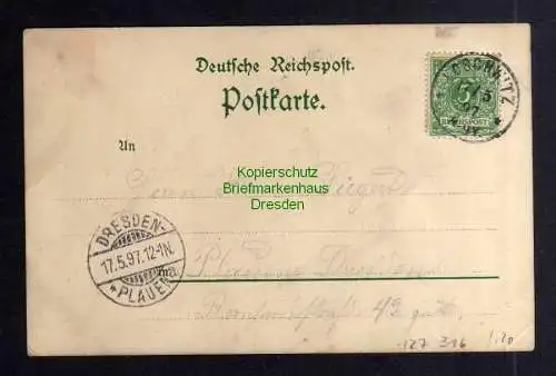 127316 AK Dresden Loschwitz Litho Gruss aus der Beerenschenke Weinkelterei 1897