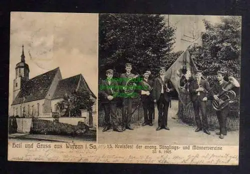 126906 AK Wurzen 1905 15. Kreisfest Jünglings- und Männervereine Kirche