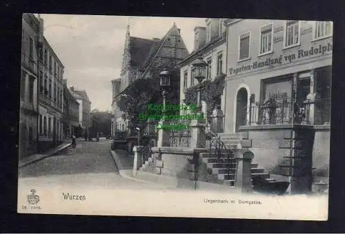 126905 AK Wurzen 1906 Liegenbank Domgasse Tapeten Handlung