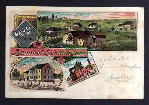 126935 AK Schillingen Litho 1902 Gasthof zum Bahnhof Dampf - Molkerei