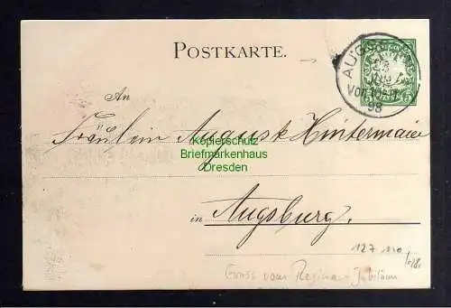 127110 AK Augsburg Privatganzsache 1898 Prinz Karl von Bayern 200 jähr. Jubiläum