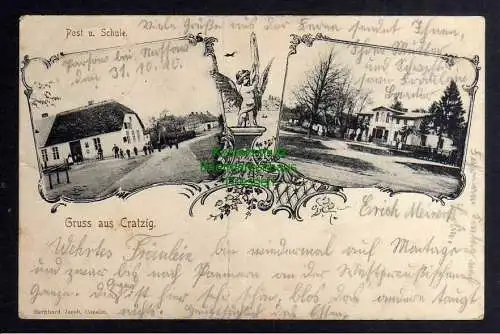 126704 AK Cratzig in Pommern 1910 Post und Schule