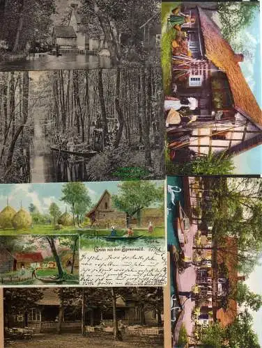 126846 6 AK Spreewald Wehkanal Wotschofska Litho Lehde 1900 Pohlenzschänke