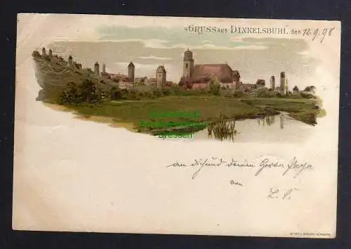 126854 AK Dinkelsbühl 1898 Litho Privatganzsache Litho Panorama