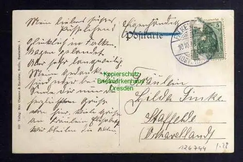 126744 AK Falkenhagen Priegnitz 1913 Gasthof zur Post Kirche Pfarrhaus Schule