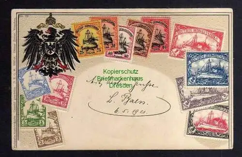 126668 AK DSW Südwestafrika Usakos 1911 Briefmarken Wappen geprägt