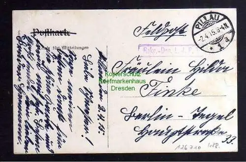 126710 AK Pillau Ostpreußen Kaserne Feldpost 1915