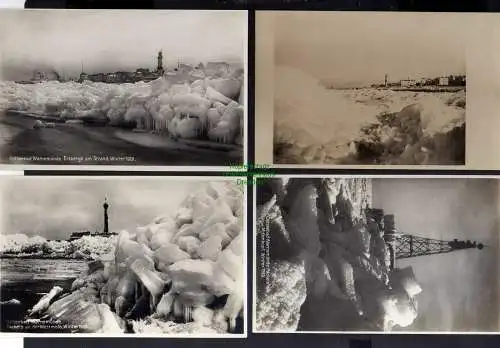 126388 8 AK Warnemünde Eisberge Strand Winter 1929 Packeis