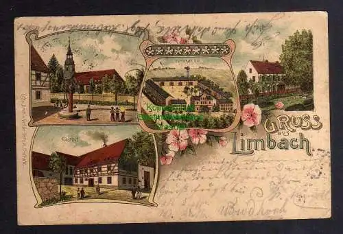 126259 AK Limbach 1905 Kirche Gasthof Herrschaftl. Gut Schule