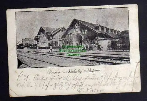 126197 AK Bahnhof Niederau Gleisseite 1902 Bahnpost Leipzig Riesa Dresden