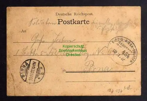 126197 AK Bahnhof Niederau Gleisseite 1902 Bahnpost Leipzig Riesa Dresden