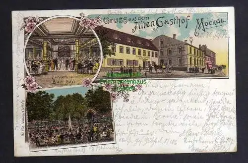 125814 AK Leipzig Mockau Alter Gasthof Litho 1900 Concert- und Ballsaal