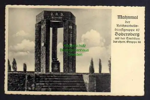 125876 AK Mahnmal der RAD Dienstgruppe Bobersberg Bobrowice um 1940