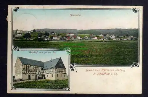 125936 AK Kleinneuschönberg b. Olbernhau Gasthof zum grünen Tal 1909