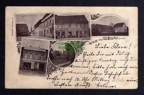 125888 AK Uebigau Bez. Halle 1899 Post Rittergut Markt Kirchstraße Gaststätte