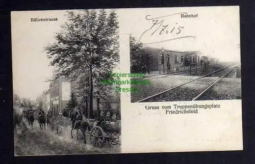 125691 AK Truppenübungsplatz Friedrichsfeld Voerde 1915 Bahnhof Bülowstraße