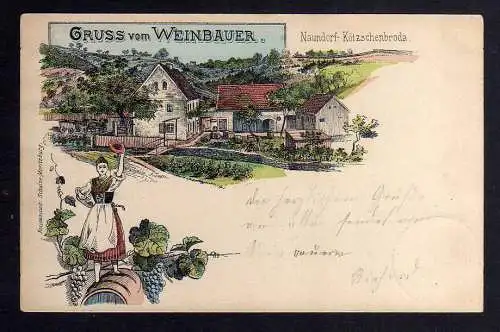 125392 AK Naundorf Kötzschenbroda Gruss vom Weinbauer Litho 1899 verlag Schulze