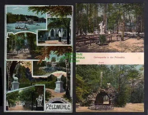 124908 2 AK Pelzmühle Bahn Siegmar Post Reichenbrand Sa.Conditorei 1910 Grotte